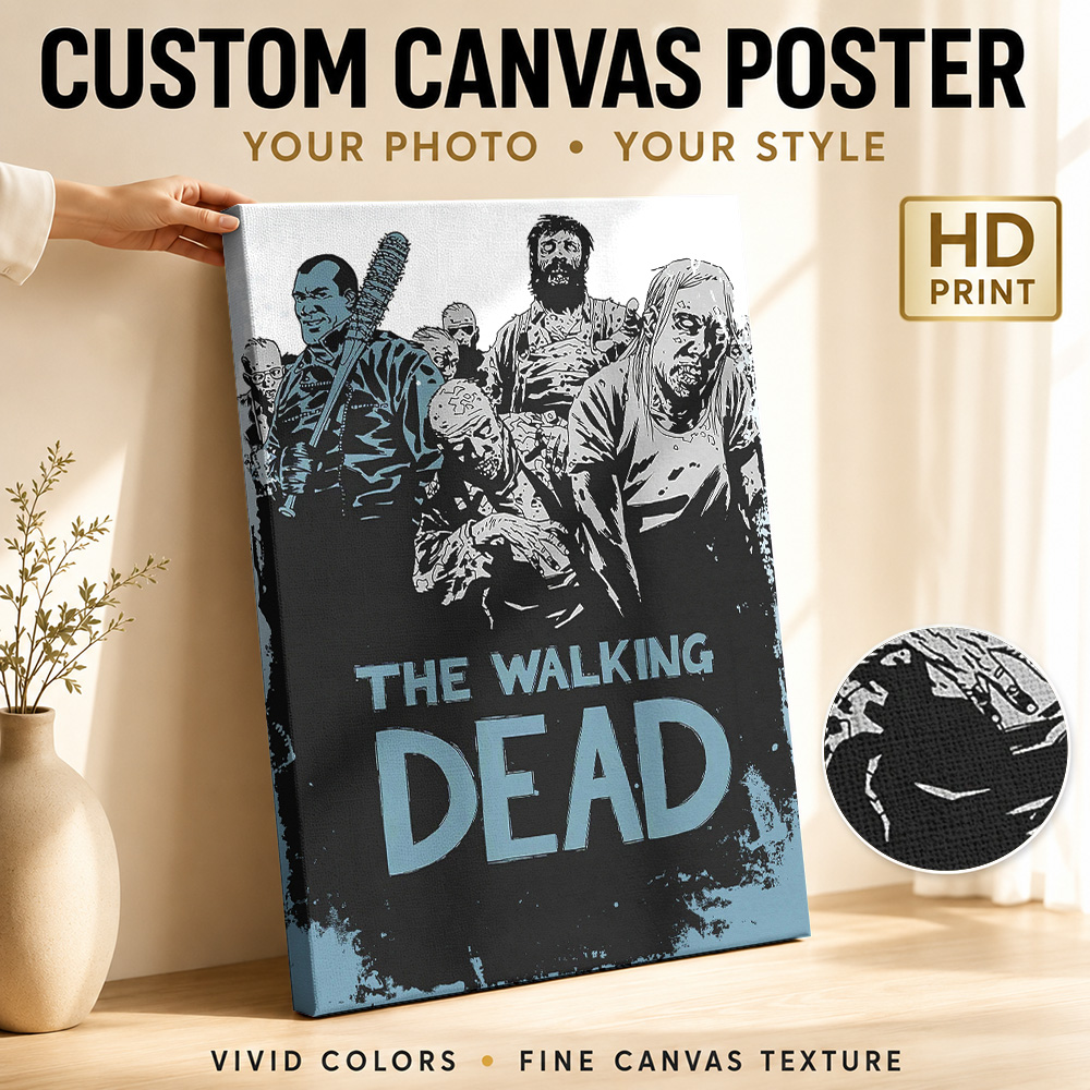Collectible Vintage Photos - The Walking Dead Canvas Poster Custom