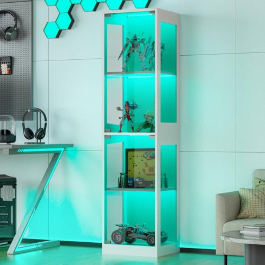 Glass display cabinet with RGB - Collectible & Vintage Dolls For Halloween recension och pris