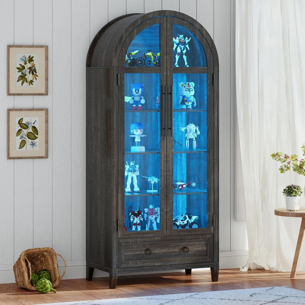 73 Arched Glass Display Cabine - Collectible & Vintage Dolls For Halloween recension och pris