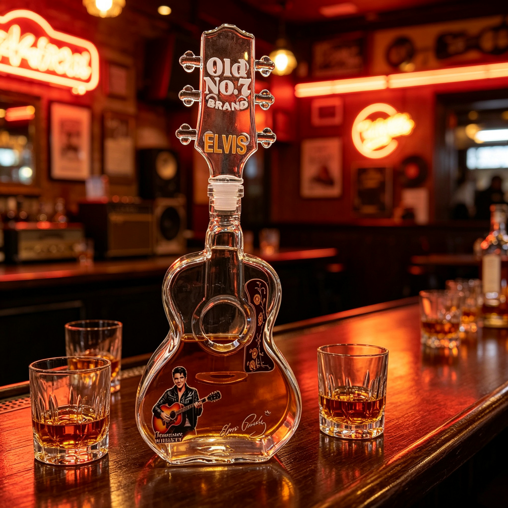 Elvis Presley Guitar Shaped Gl - Vintage Collectible Glass recension och pris