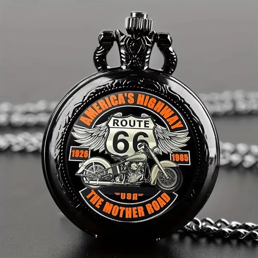 Black Retro Route 66 Motorcycl - Vintage Collectible Glass recension och pris