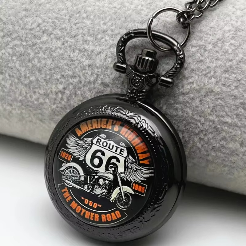 Black Retro Route 66 Motorcycl - Vintage Collectible Glass recension och pris