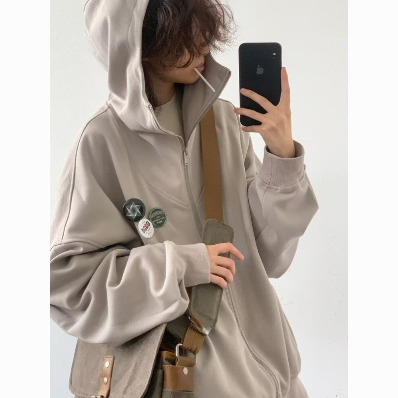 Autumn College Casual Set Men  - Vintage Zip Hoodie recension och pris