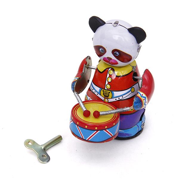 Wind Up Clockwork Panda Drumme - Vintage Collectible Figures recension och pris