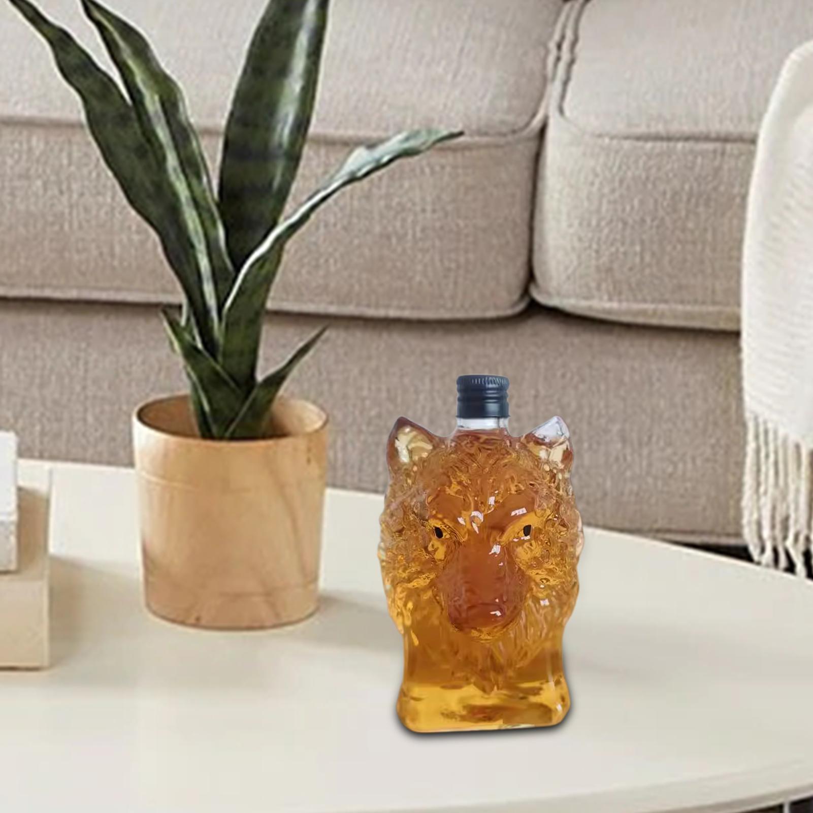 Whiskey Bottle Wolf Shape Wine - Vintage Collectible Glass recension och pris