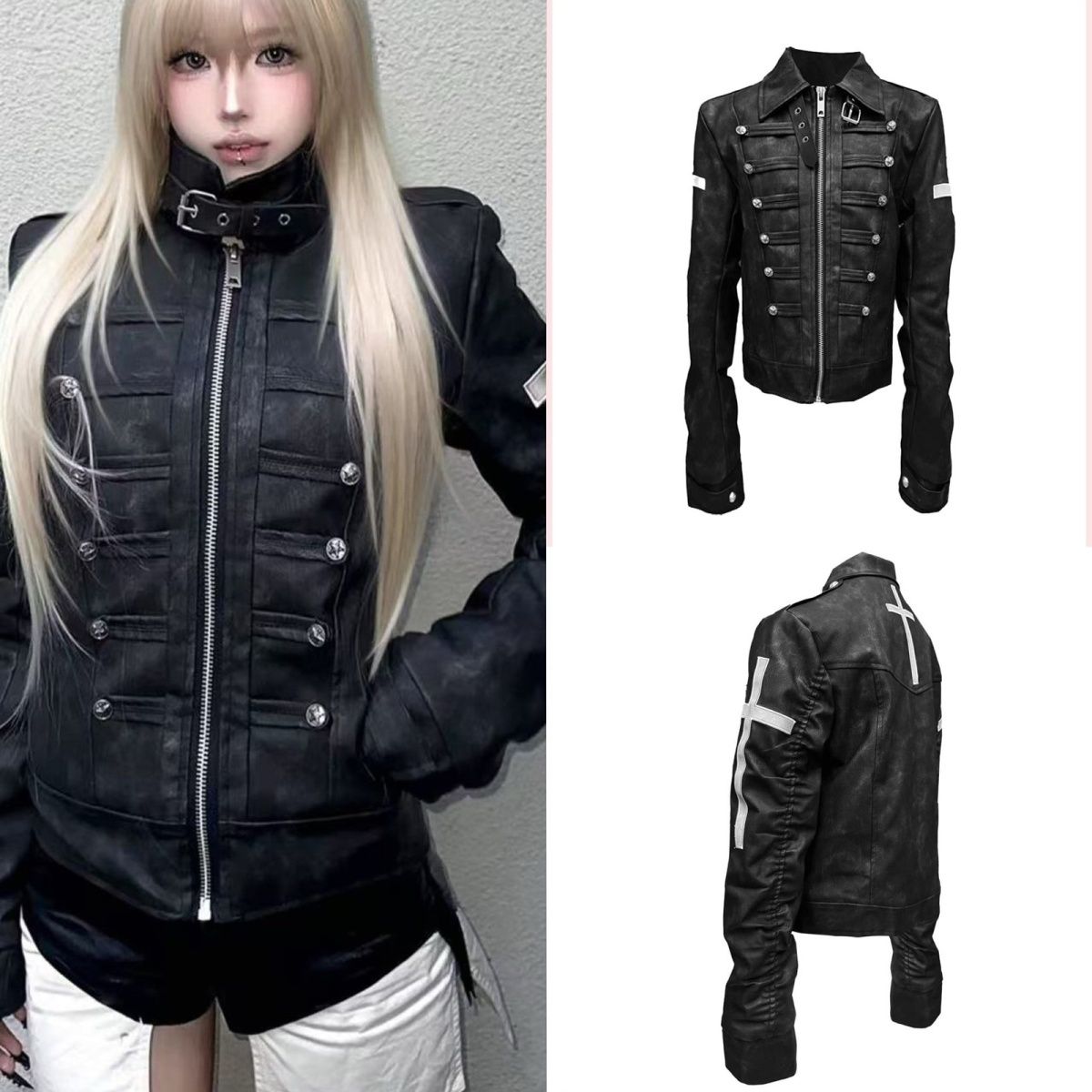 Y2k Grunge Punk Women Black Vi - Vintage Zip Hoodie recension och pris