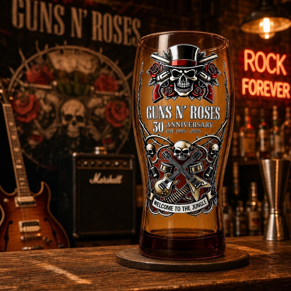 Guns N' Roses Memorial Beer Mu - Vintage Collectible Glass recension och pris