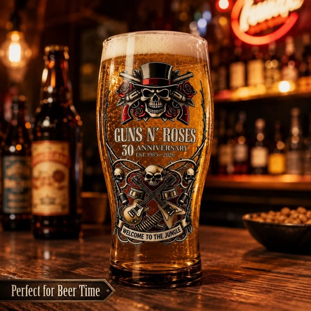 Guns N' Roses Memorial Beer Mu - Vintage Collectible Glass recension och pris