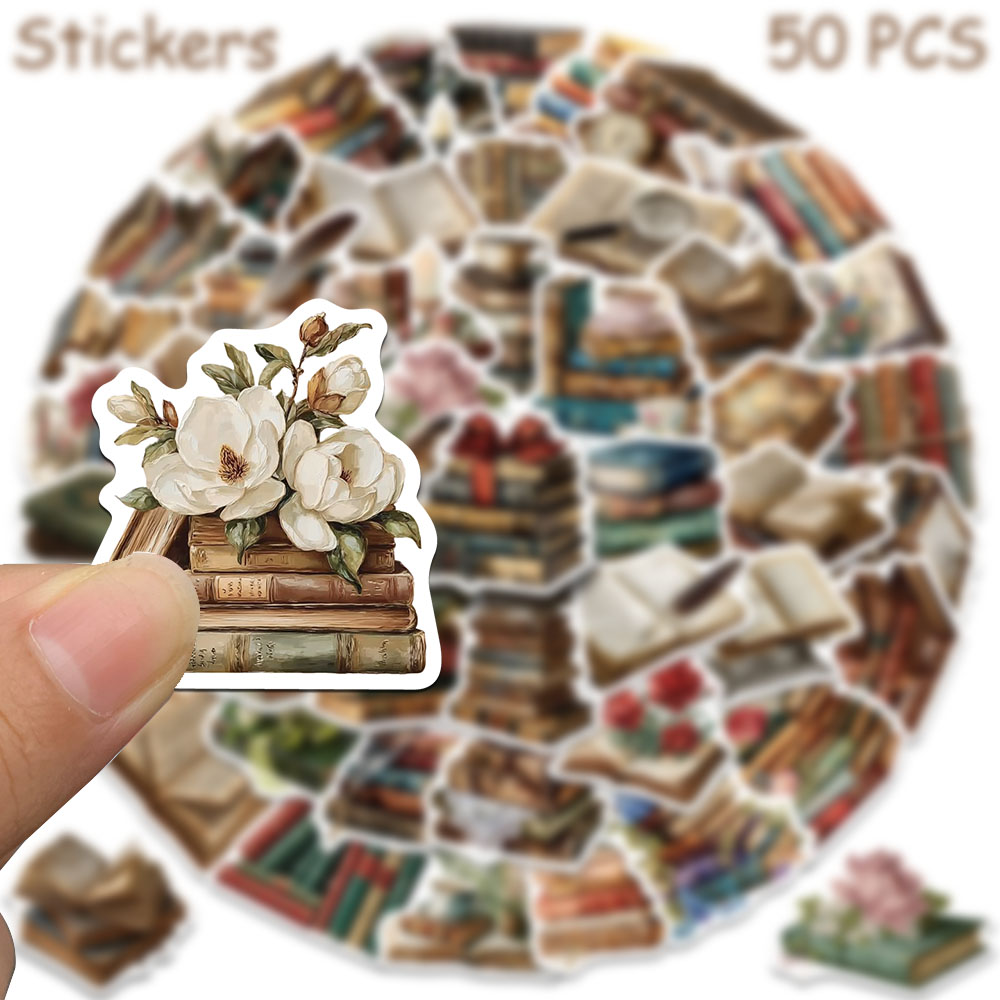 50pcs Vintage Books Stickers D - Vintage Collectible Books recension och pris