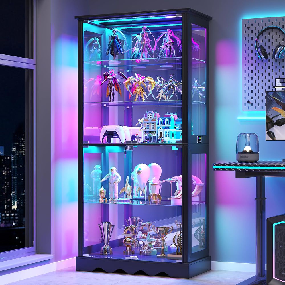 Display Cabinet with Glass Doo - Collectible & Vintage Dolls For Halloween recension och pris