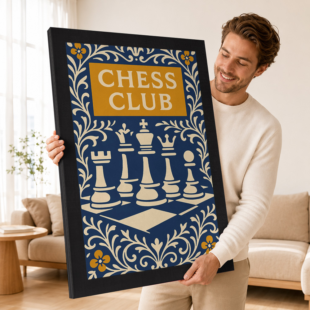 Chess Club Vintage Framed Canv - Collectible Vintage Photos recension och pris