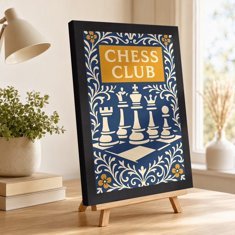 Chess Club Vintage Framed Canv - Collectible Vintage Photos recension och pris