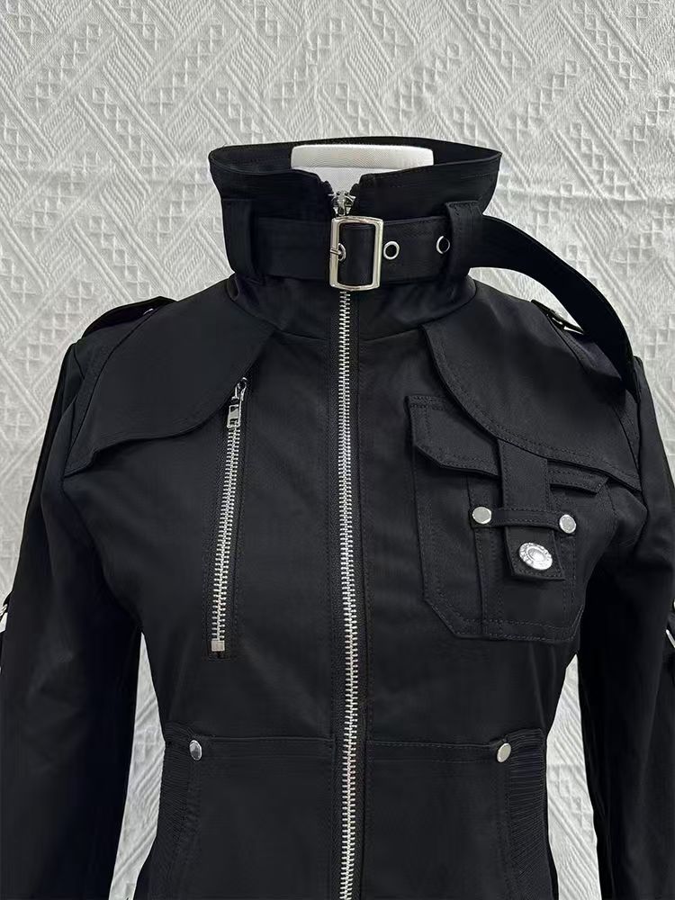Y2K Gothic Black Slim Double Z - Vintage Zip Hoodie recension och pris
