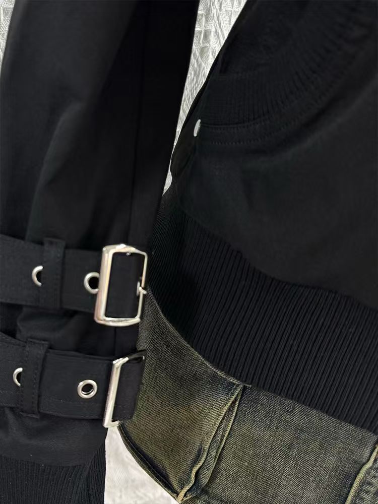 Y2K Gothic Black Slim Double Z - Vintage Zip Hoodie recension och pris